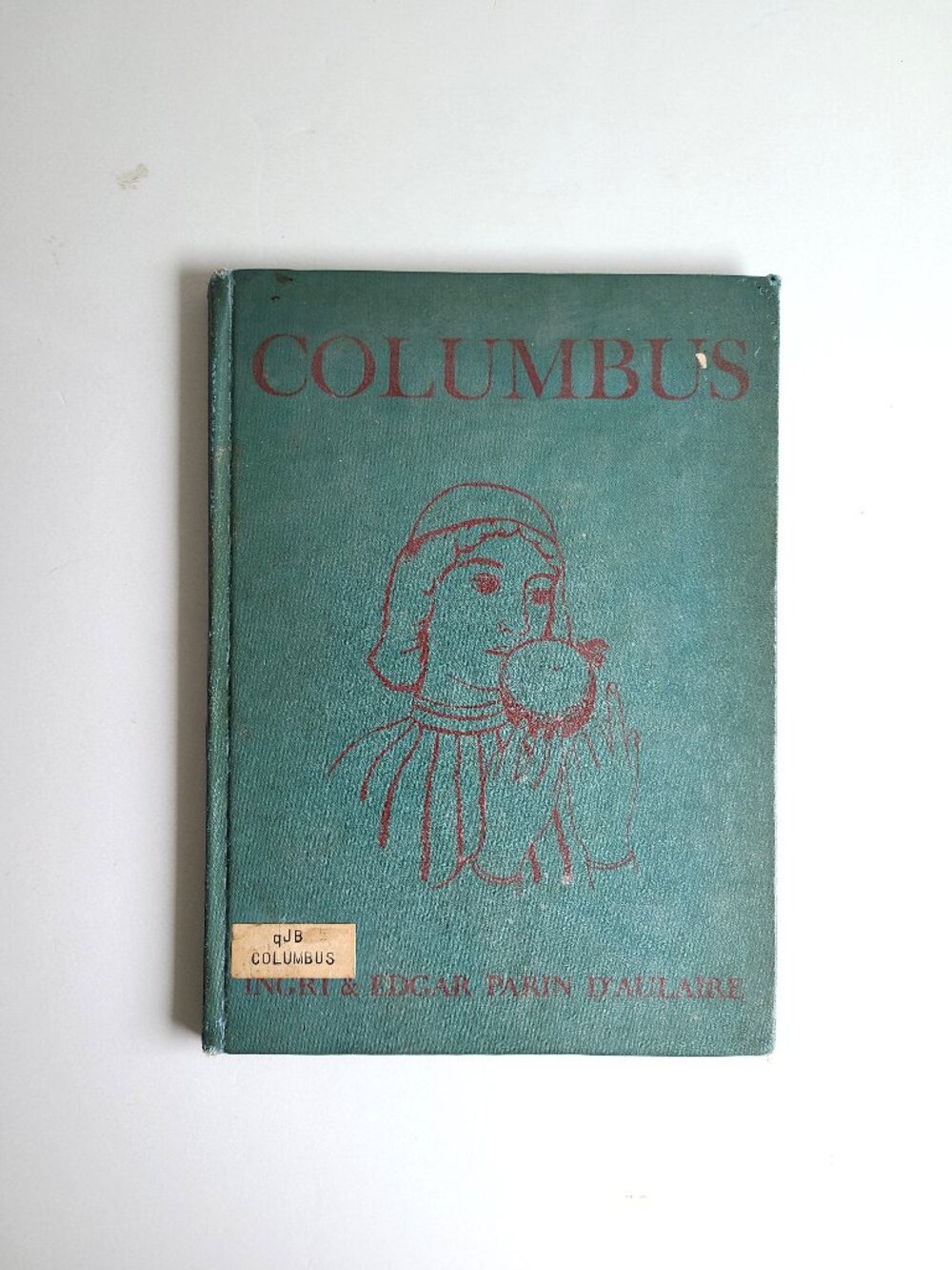 Vintage Kids Book Columbus D'Aulaire 1st Ed Ex-Lib Fair Cond Homeschool Waldorf